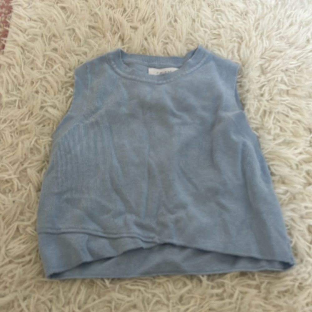 Zara blue cropped tank sweater